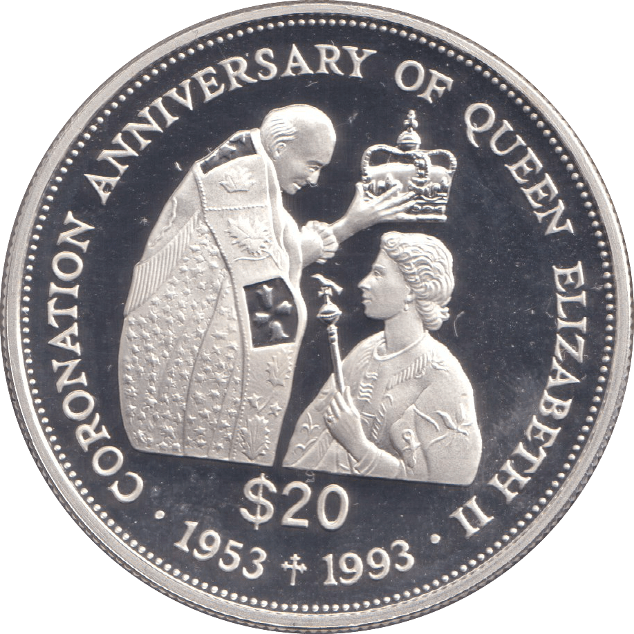 1993 TWENTY DOLLARS CORONATION ANNIVERSARY - WORLD COINS - Cambridgeshire Coins