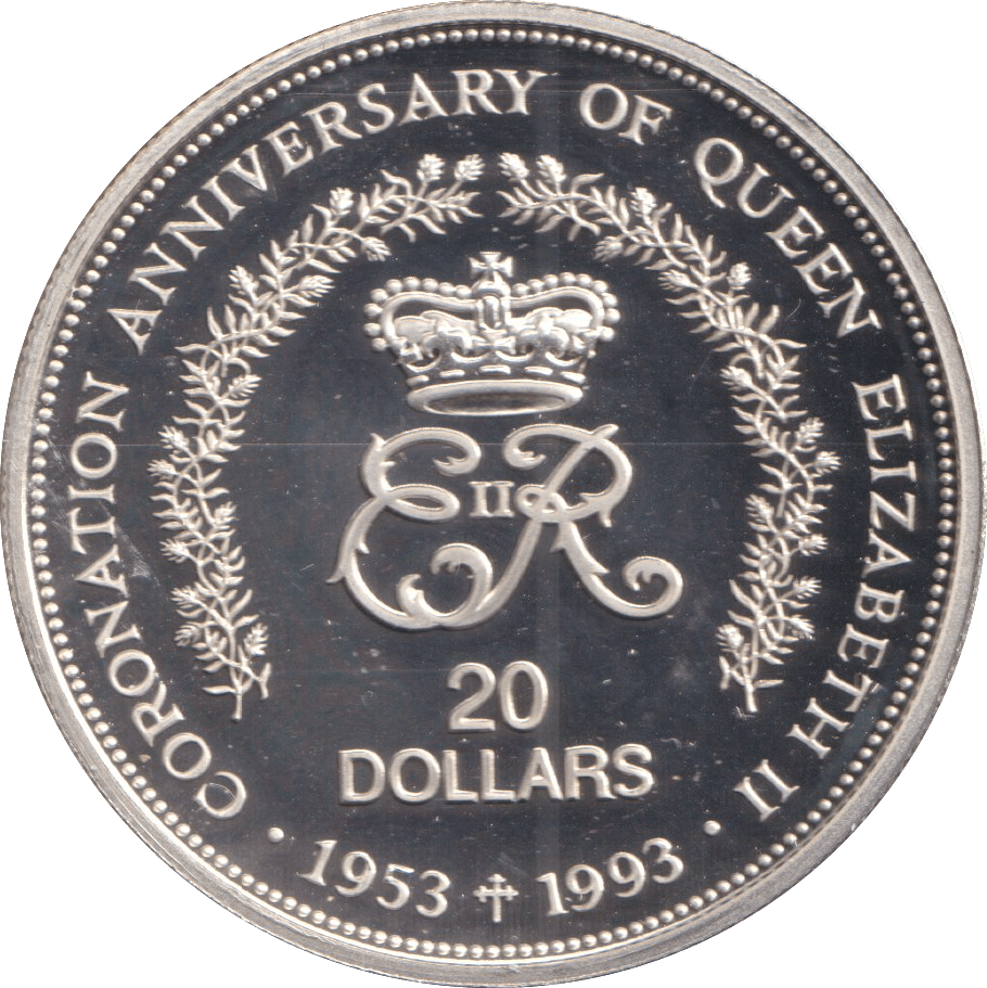 1993 TWENTY DOLLARS NIUE CORONATION ANNIVERSARY OF QUEEN ELIZABETH - SILVER WORLD COINS - Cambridgeshire Coins