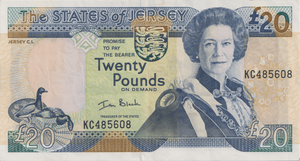 1993 TWENTY POUNDS JERSEY BANKNOTE REF-1824 - WORLD BANKNOTES - Cambridgeshire Coins
