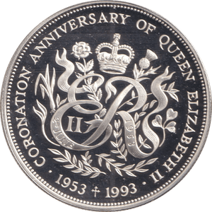 1993 TWO POUNDS BAILIWICK OF GUERNSEY CORONATION ANNIVERSARY - SILVER WORLD COINS - Cambridgeshire Coins