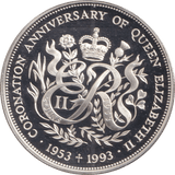 1993 TWO POUNDS BAILIWICK OF GUERNSEY CORONATION ANNIVERSARY - SILVER WORLD COINS - Cambridgeshire Coins