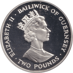 1993 TWO POUNDS BAILIWICK OF GUERNSEY CORONATION ANNIVERSARY - SILVER WORLD COINS - Cambridgeshire Coins