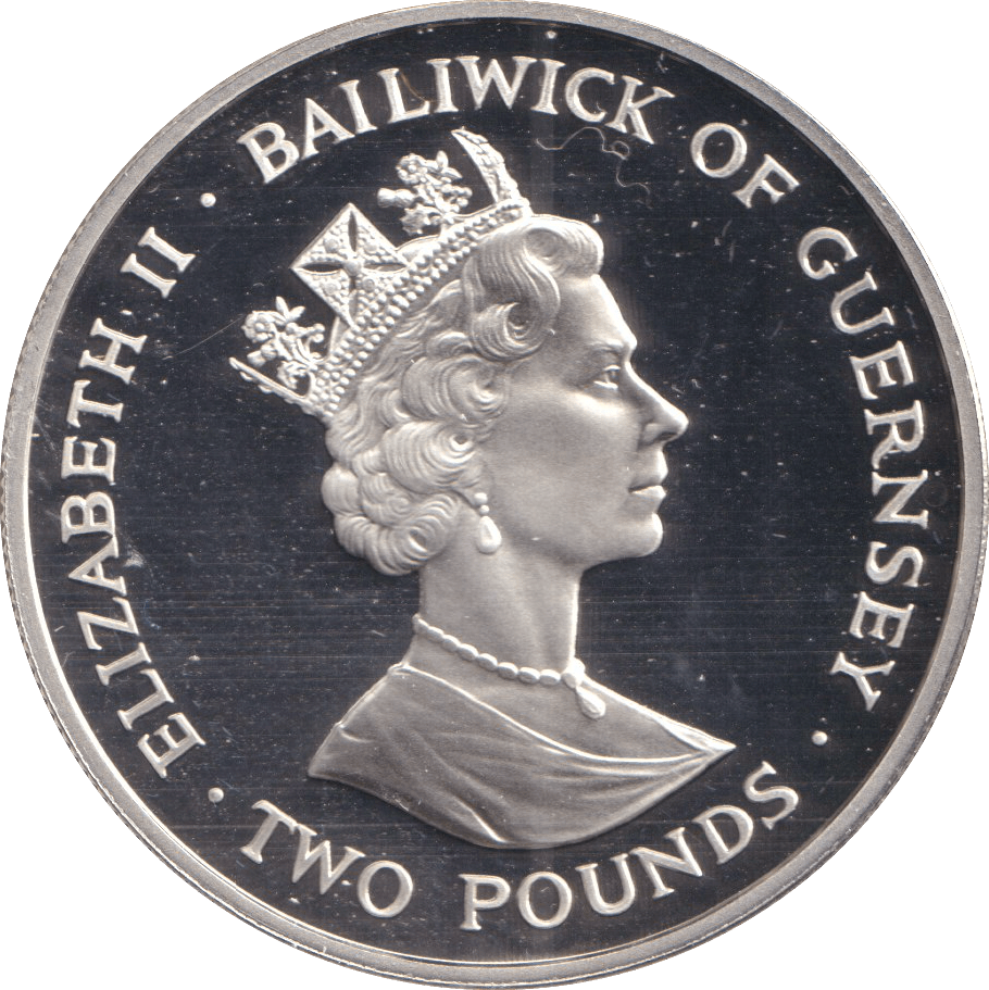 1993 TWO POUNDS BAILIWICK OF GUERNSEY CORONATION ANNIVERSARY - SILVER WORLD COINS - Cambridgeshire Coins