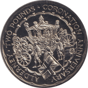 1993 TWO POUNDS CORONATION ANNIVERSARY ALDERNEY - WORLD COINS - Cambridgeshire Coins