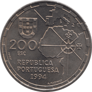 1994 200 ESCUDOS PORTUGAL - WORLD COINS - Cambridgeshire Coins