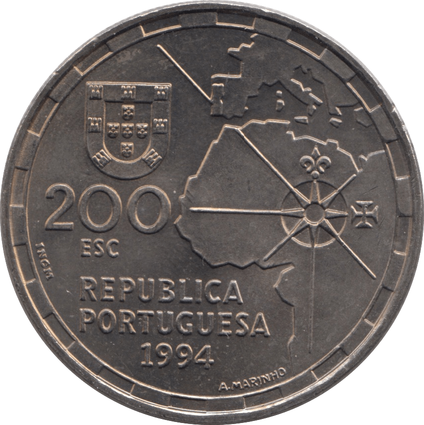 1994 200 ESCUDOS PORTUGAL - WORLD COINS - Cambridgeshire Coins