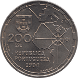 1994 200 ESCUDOS PORTUGAL - WORLD COINS - Cambridgeshire Coins