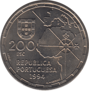 1994 200 ESCUDOS PORTUGAL - WORLD COINS - Cambridgeshire Coins