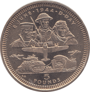 1994 5 POUND D DAY 50TH ANNIVERSARY ( BU ) - WORLD COINS - Cambridgeshire Coins