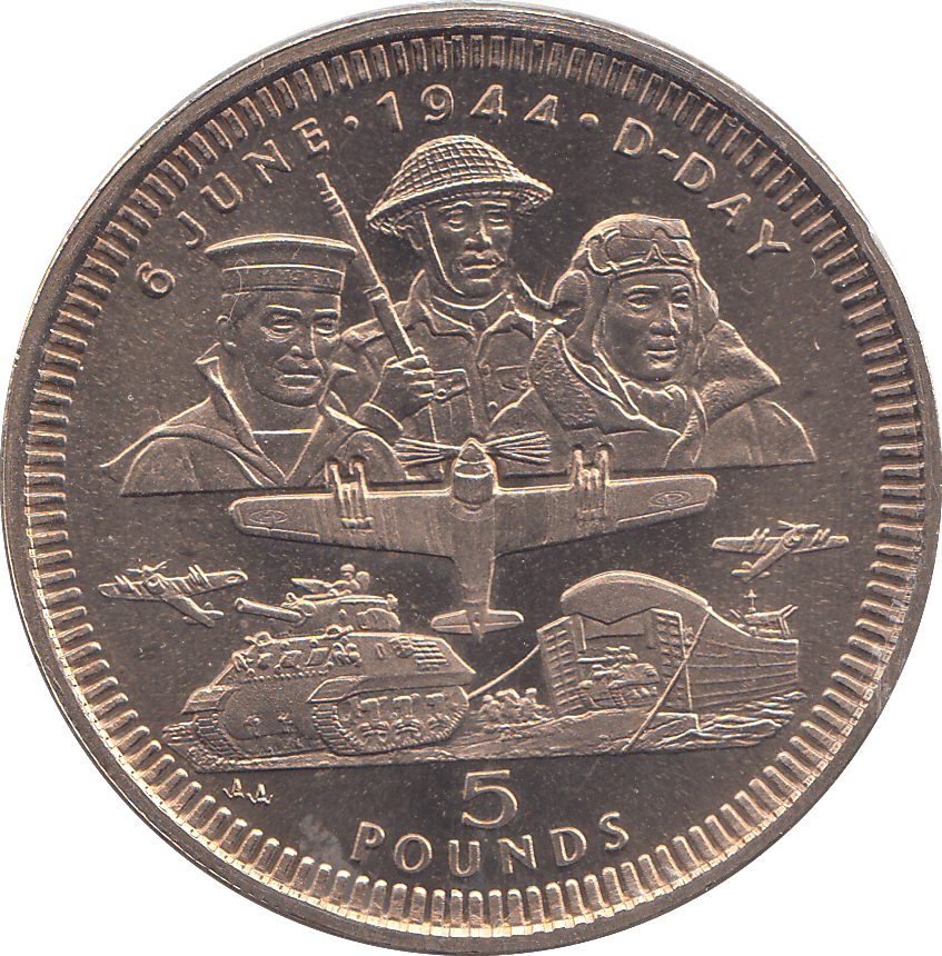 1994 5 POUND D DAY 50TH ANNIVERSARY ( BU ) - WORLD COINS - Cambridgeshire Coins