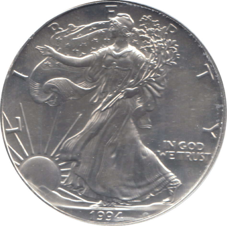 1994 AMERICAN EAGLE SILVER DOLLAR 1 OZ FINE SILVER USA - SILVER WORLD COINS - Cambridgeshire Coins