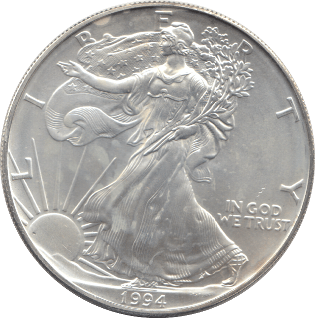1994 AMERICAN EAGLE SILVER DOLLAR 1 OZ FINE SILVER - WORLD COINS - Cambridgeshire Coins