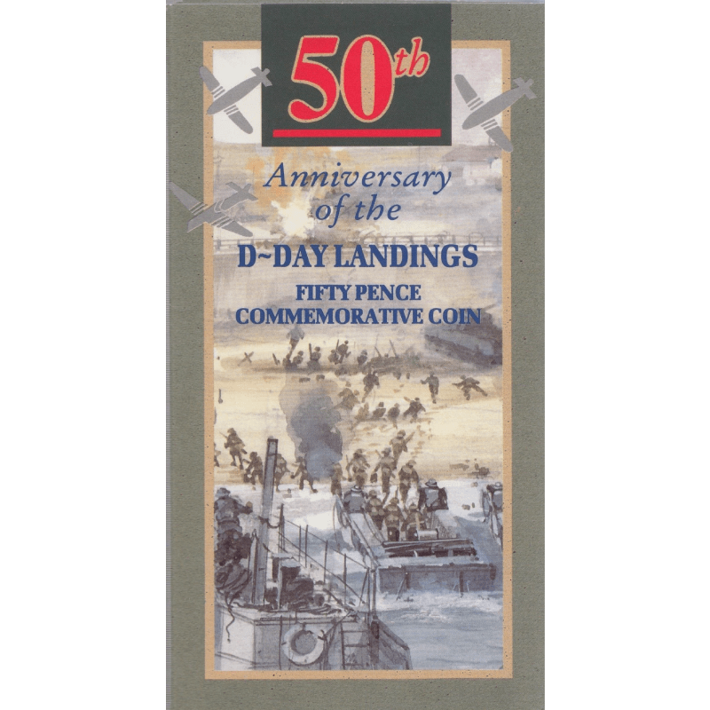 1994 BRILLIANT UNCIRCULATED 50P COIN D - DAY LANDINGS COMMEMORATIVE COINS PACK SEALED BU - 50p BU Pack - Cambridgeshire Coins