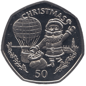 1994 CHRISTMAS 50P BALLOON GIBRALTAR PROOF - 50P CHRISTMAS COINS - Cambridgeshire Coins