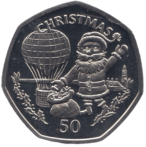 1994 CHRISTMAS 50P BALLOON GIBRALTAR PROOF - 50P CHRISTMAS COINS - Cambridgeshire Coins