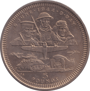 1994 D - DAY FIVE POUND GIBRALTAR - WORLD COINS - Cambridgeshire Coins