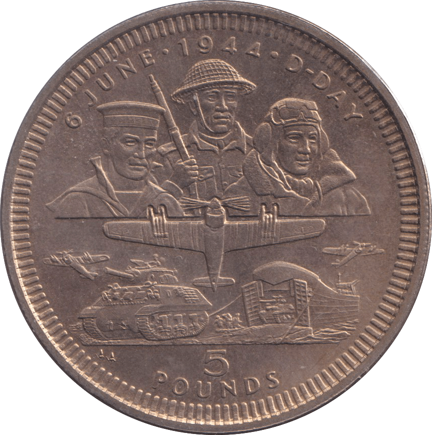 1994 D - DAY FIVE POUND GIBRALTAR - WORLD COINS - Cambridgeshire Coins
