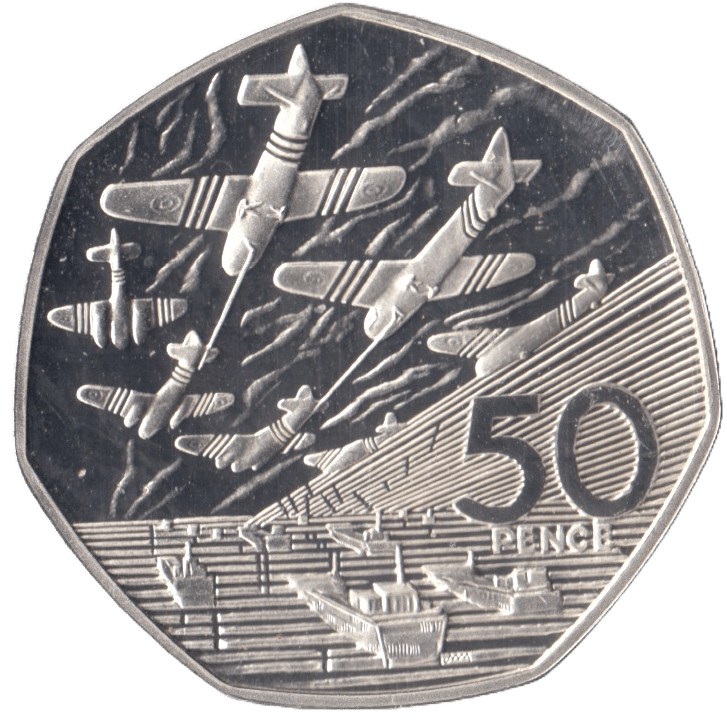 1994 FIFTY PENCE SILVER PROOF 50P D DAY LANDINGS - SILVER WORLD COINS - Cambridgeshire Coins