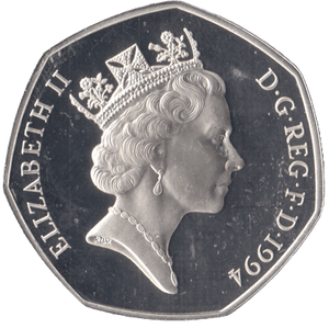 1994 FIFTY PENCE SILVER PROOF 50P D DAY LANDINGS - SILVER WORLD COINS - Cambridgeshire Coins