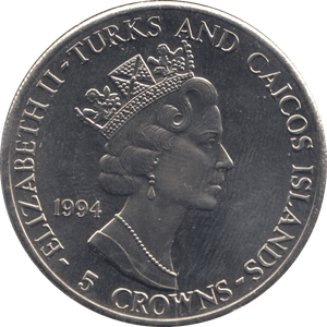 1994 FIVE CROWNS TURKS AND CAICOS F380 - WORLD COINS - Cambridgeshire Coins