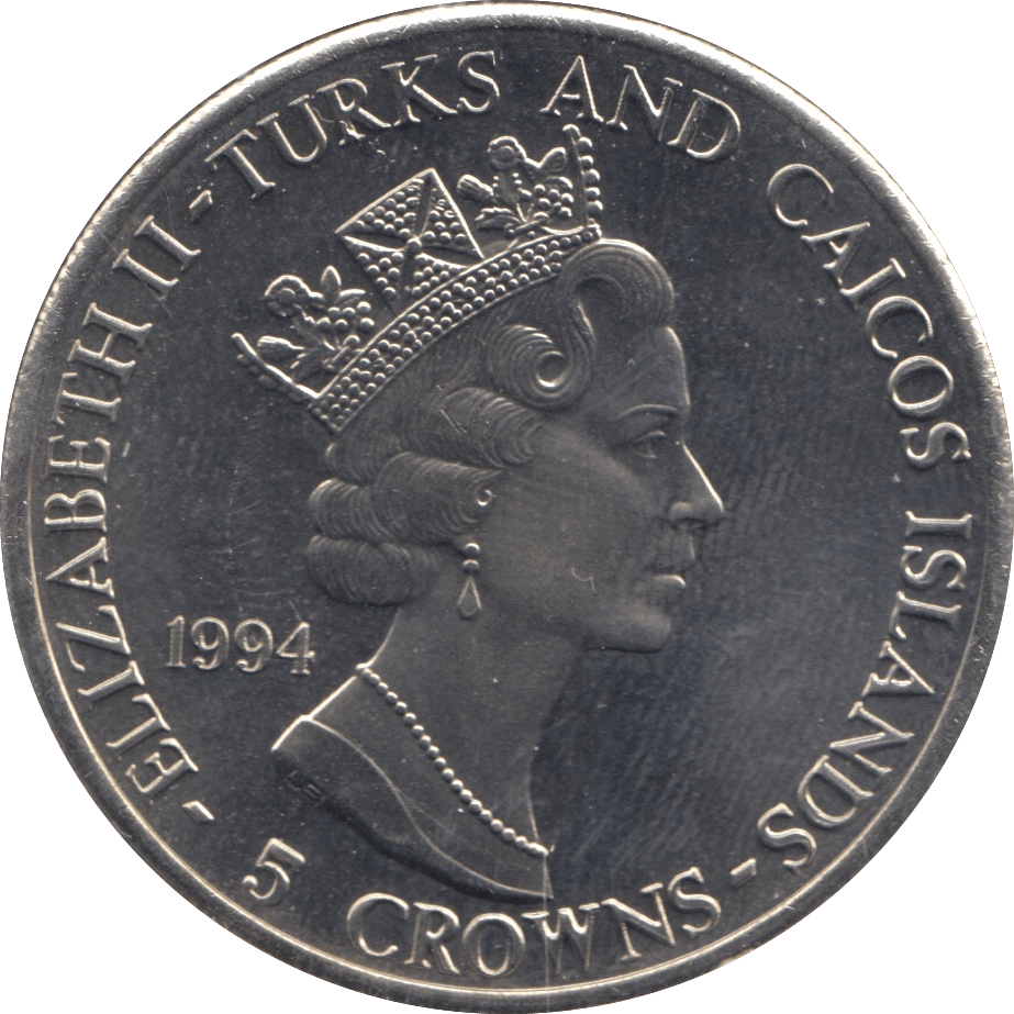 1994 FIVE CROWNS TURKS AND CAICOS F380 - WORLD COINS - Cambridgeshire Coins