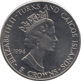 1994 FIVE CROWNS TURKS AND CAICOS F380 - WORLD COINS - Cambridgeshire Coins
