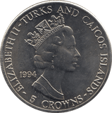 1994 FIVE CROWNS TURKS AND CAICOS F612 - WORLD COINS - Cambridgeshire Coins