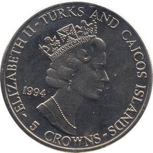 1994 FIVE CROWNS TURKS AND CAICOS F615 - WORLD COINS - Cambridgeshire Coins