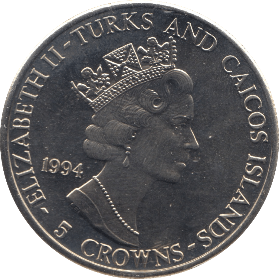 1994 FIVE CROWNS TURKS AND CAICOS F615 - WORLD COINS - Cambridgeshire Coins
