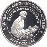 1994 FIVE DOLLARS NEW ZEALAND BIRTH OF PRINCESS ELIZABETH - SILVER WORLD COINS - Cambridgeshire Coins