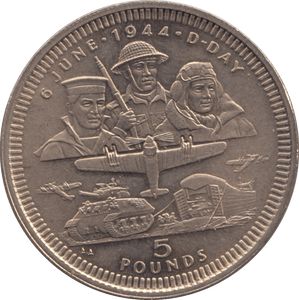 1994 GIBRALTAR £5 D - DAY COMMEMORATIVE COIN - WORLD COINS - Cambridgeshire Coins