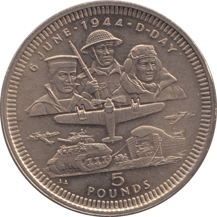 1994 GIBRALTAR £5 D - DAY COMMEMORATIVE COIN - WORLD COINS - Cambridgeshire Coins
