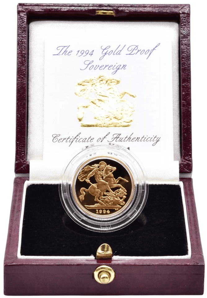 1994 GOLD PROOF SOVEREIGN BOXED - GOLD PROOF SOVEREIGNS - Cambridgeshire Coins