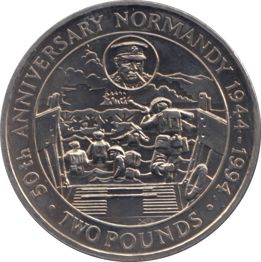 1994 GUERNSEY £2 COMMEMORATIVE COIN NORMANDY - WORLD COINS - Cambridgeshire Coins