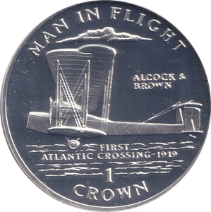 1994 ONE CROWN FIRST ATLANTIC CROSSING ISLE OF MAN - WORLD COINS - Cambridgeshire Coins
