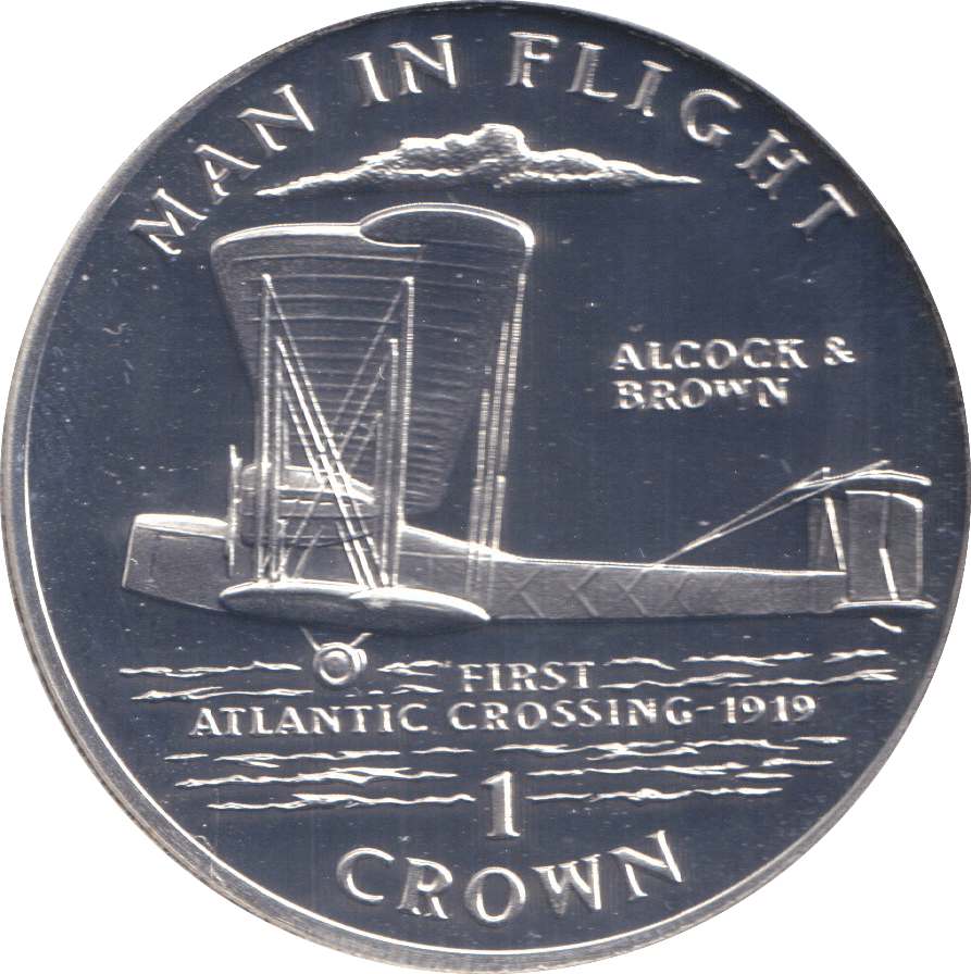 1994 ONE CROWN FIRST ATLANTIC CROSSING ISLE OF MAN - WORLD COINS - Cambridgeshire Coins