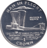 1994 ONE CROWN FIRST ATLANTIC CROSSING ISLE OF MAN - WORLD COINS - Cambridgeshire Coins