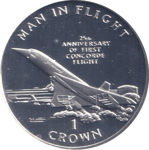 1994 ONE CROWN FIRST CONCORDE FLIGHT ANNIVERSARY ISLE OF MAN - WORLD COINS - Cambridgeshire Coins