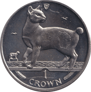 1994 ONE CROWN JAPANESE BOBTAIL CAT ISLE OF MAN - WORLD COINS - Cambridgeshire Coins