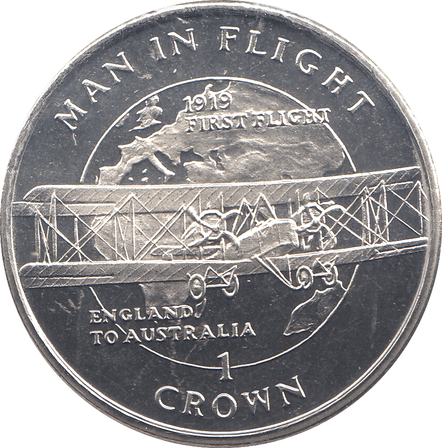 1994 ONE CROWN MAN IN FLIGHT 1919 FIRST FLIGHT ENGLAND TO AUSTRALIA - WORLD COINS - Cambridgeshire Coins