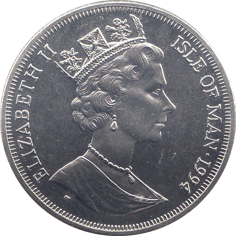 1994 ONE CROWN MAN IN FLIGHT ALROCK & BROWN FIRST ATLANTIC CROSSING 1919 - WORLD COINS - Cambridgeshire Coins
