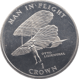 1994 ONE CROWN MAN IN FLIGHT OTTO LILLIENTHAL - WORLD COINS - Cambridgeshire Coins