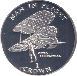 1994 ONE CROWN OTTO LILIENTHAL ISLE OF MAN - WORLD COINS - Cambridgeshire Coins