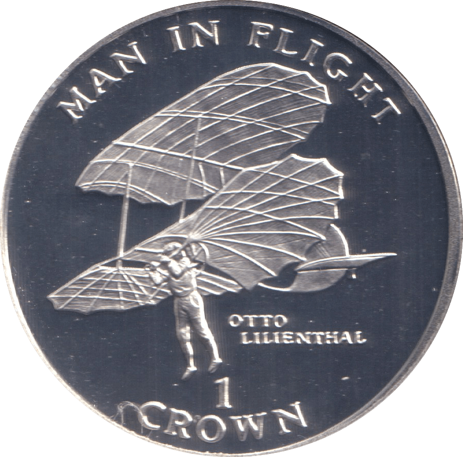 1994 ONE CROWN OTTO LILIENTHAL ISLE OF MAN - WORLD COINS - Cambridgeshire Coins