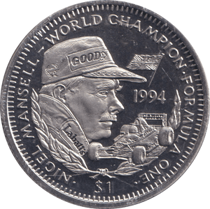 1994 ONE DOLLAR FORMULA 1 LIBERIA - WORLD COINS - Cambridgeshire Coins