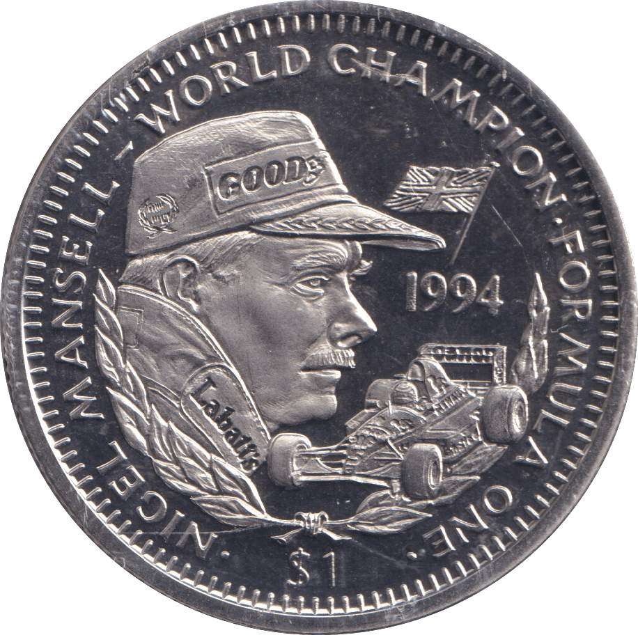 1994 ONE DOLLAR FORMULA 1 LIBERIA - WORLD COINS - Cambridgeshire Coins