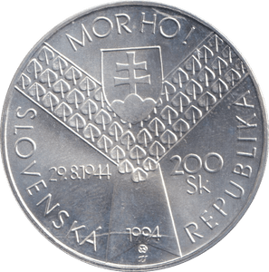 1994 SILVER 200 KORUN SLOVAKIA - SILVER WORLD COINS - Cambridgeshire Coins