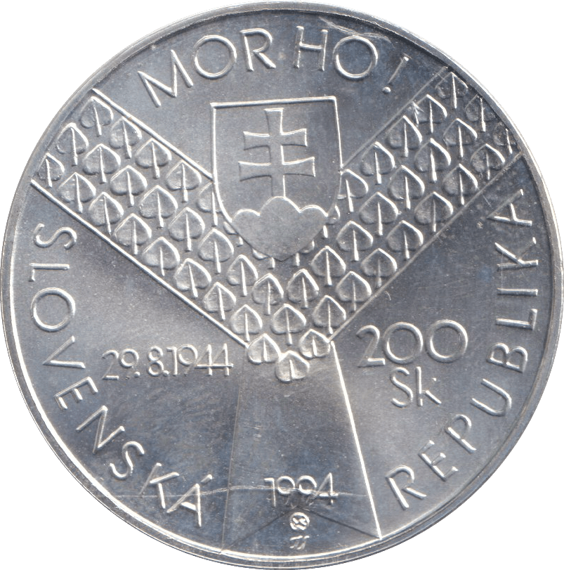 1994 SILVER 200 KORUN SLOVAKIA - SILVER WORLD COINS - Cambridgeshire Coins