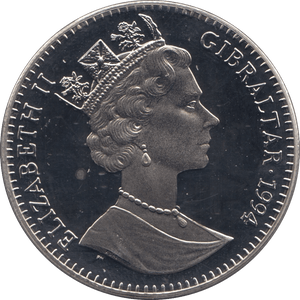 1994 SILVER 2.8 ECU GIBRALTAR - SILVER WORLD COINS - Cambridgeshire Coins