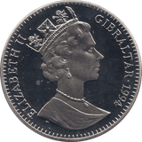 1994 SILVER 2.8 ECU GIBRALTAR - SILVER WORLD COINS - Cambridgeshire Coins